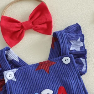 Independence Day Baby Girl Outfits Sleeveless Romper